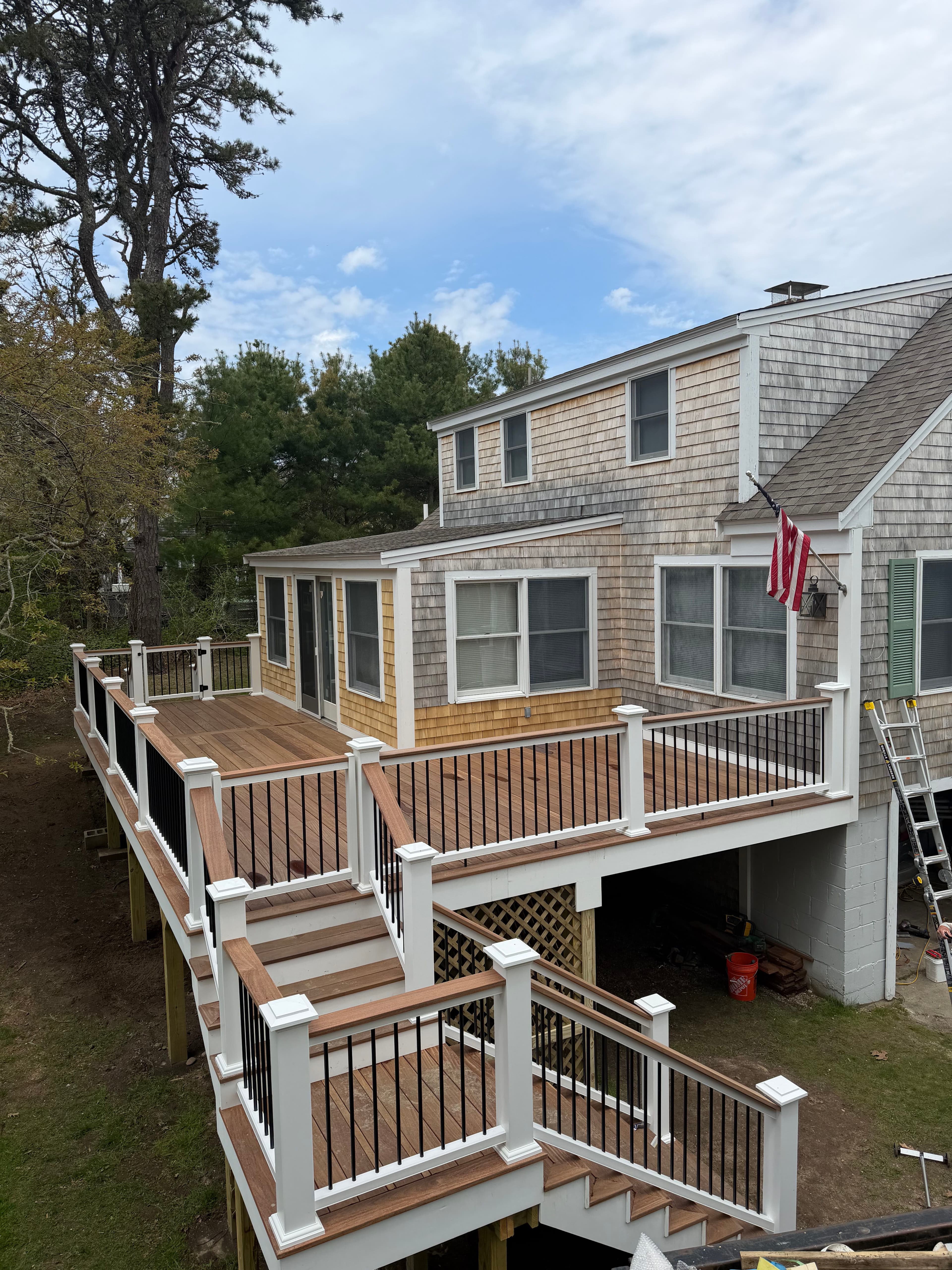 Project Cumaru Deck Build with TimberTech Railings in Chatham MA image