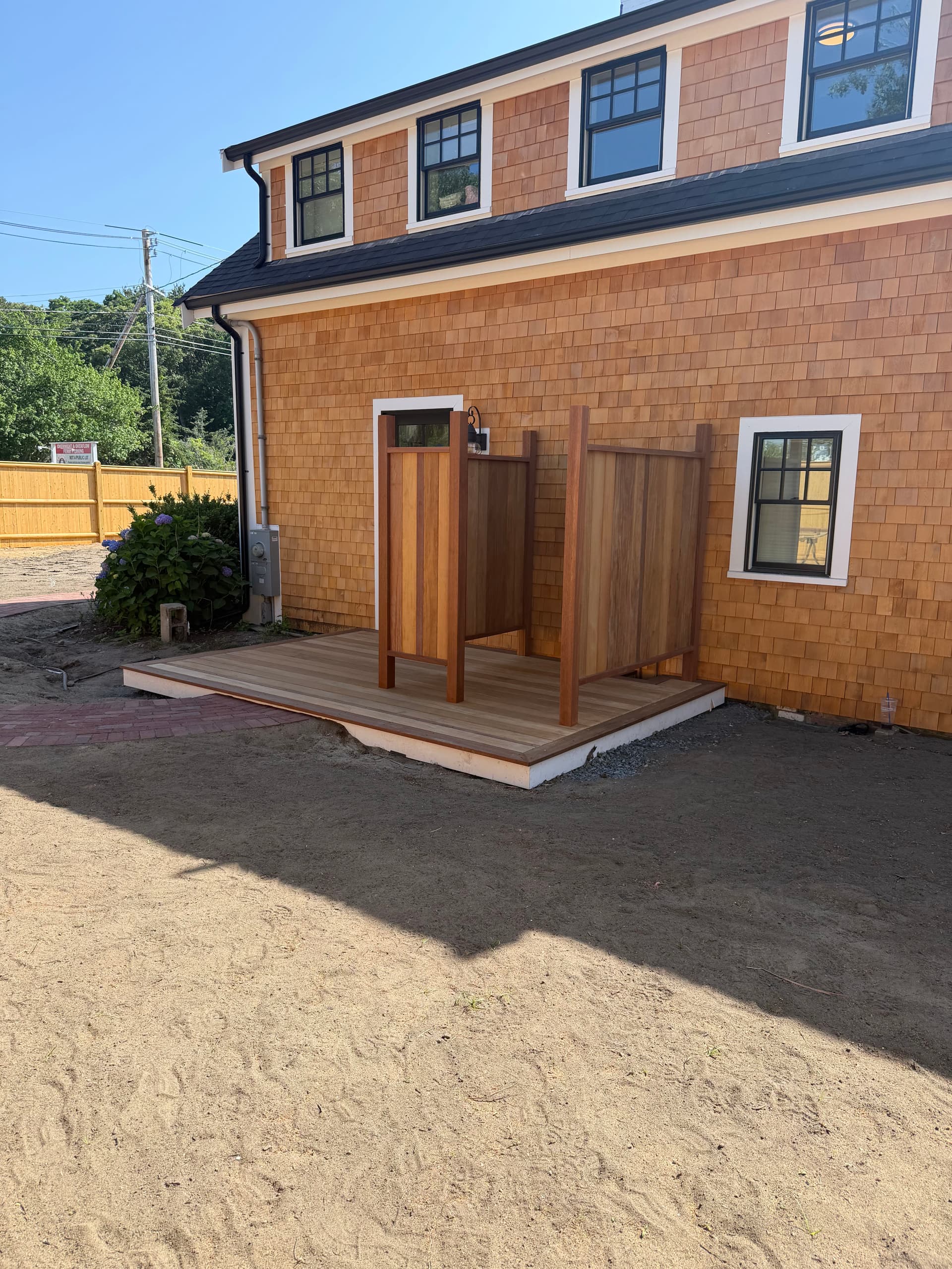 Gallery photos for Garapa Deck with Cumaru Border and Custom Outdoor Shower in Harwich Port: Image #1