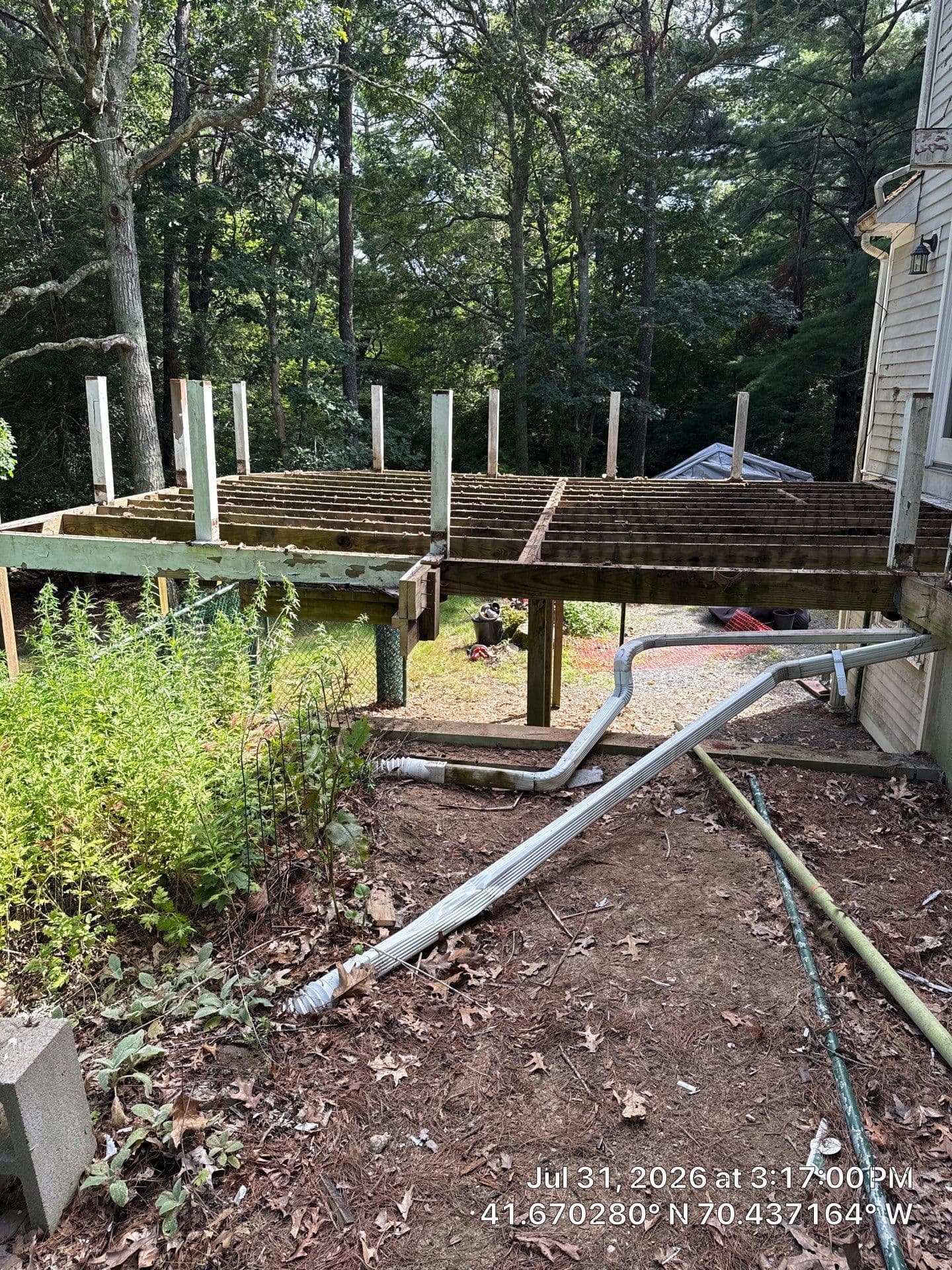 Gallery photos for Deck Rebuild Kicks Off in Marstons Mills - Demo and Footings Underway: Image #2
