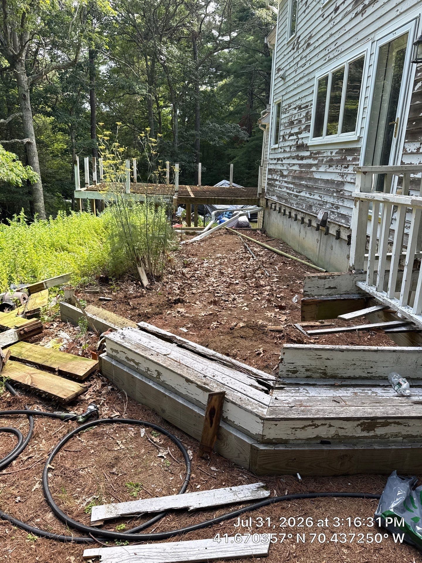 Gallery photos for Deck Rebuild Kicks Off in Marstons Mills - Demo and Footings Underway: Image #3