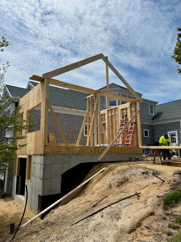 Chatham Home Addition Framing on Cape Cod